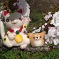 白妙と招き猫＆柴犬わんちゃん